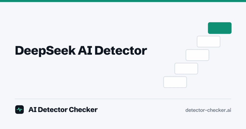 Cover illustration: five rising step blocks with the last one filled green, next to the guide title “DeepSeek AI Detector”
